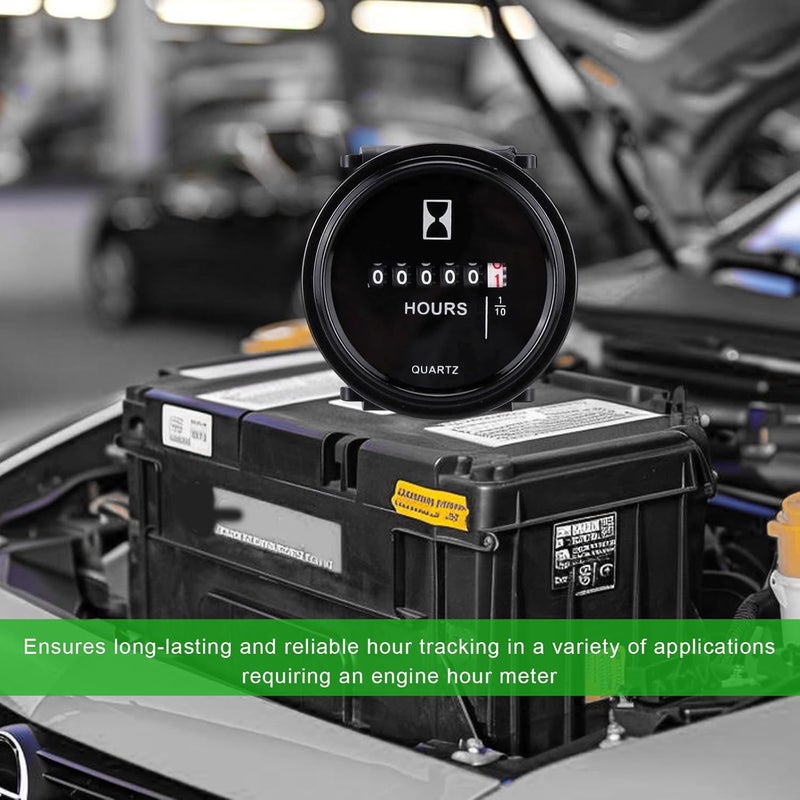 MTRPS Mechanical Hour Meter Gauge, AC 100-250V Round Quartz Timer Snap in Engine Hourmeter, Waterproof Mechanical Timer Precise Hour Gauge for ATV UTV Boat Truck Tractor Generator - Image 4